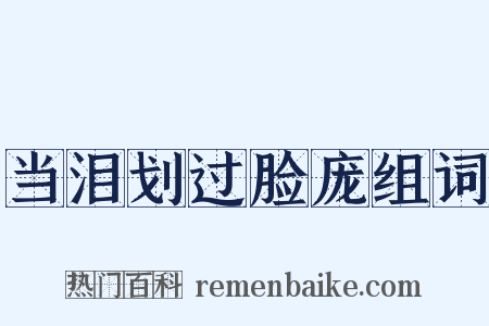 当泪划过脸庞组词是什么意思的图片